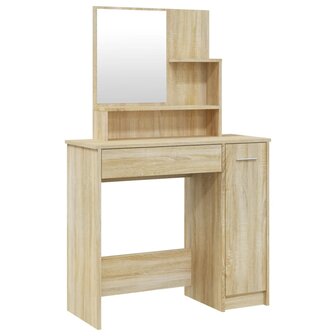 Kaptafel met spiegel 86,5x35x136 cm sonoma eikenkleurig 2