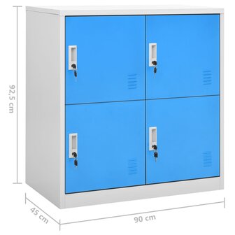 Lockerkasten 2 st 90x45x92,5 cm staal lichtgrijs en blauw 8