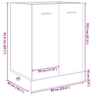 Onderkast 60x46x81,5 cm bewerkt hout sonoma eikenkleurig 12