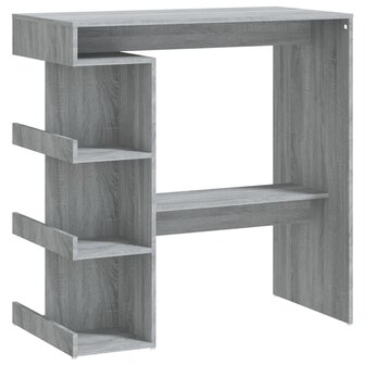 Bartafel met opbergrek 100x50x101,5 cm grijs sonoma 2