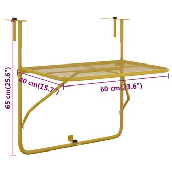 Balkontafel 60x40 cm staal goudkleurig 7