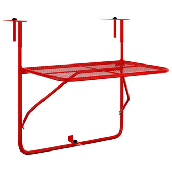 Balkontafel 60x40 cm staal rood 2