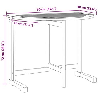 Balkontafel inklapbaar 90x60x72 cm massief acaciahout 10