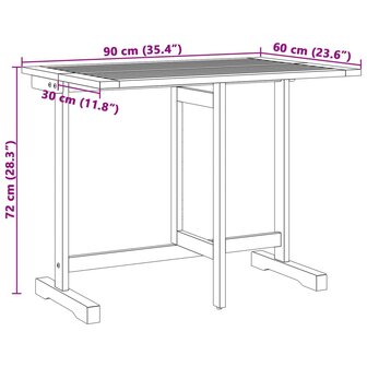 Balkontafel inklapbaar 90x60x72 cm massief acaciahout 10