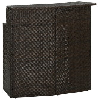 Tuinbartafel 120x55x110 cm poly rattan bruin 1