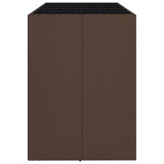 Bartafel met glazen blad 185x80x110 cm poly rattan bruin 4