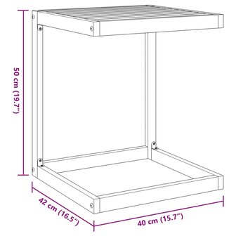 Bijzettafel C-vormig 42x40x50 cm massief acaciahout 9