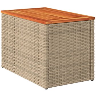 Tuinbijzettafels 2 st 55x34x37 cm poly rattan en hout beige 5