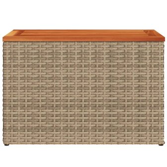 Tuinbijzettafels 2 st 55x34x37 cm poly rattan en hout beige 6