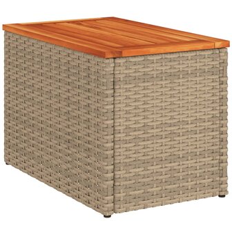 Tuinbijzettafels 2 st 55x34x37 cm poly rattan en hout beige 8