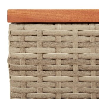 Tuinbijzettafels 2 st 55x34x37 cm poly rattan en hout beige 9