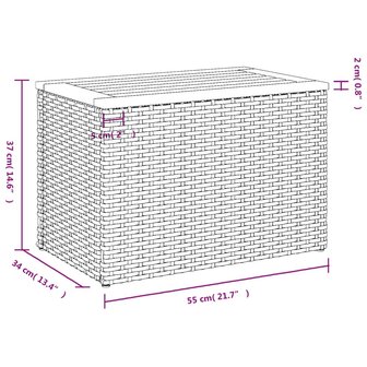 Tuinbijzettafels 2 st 55x34x37 cm poly rattan en hout beige 11