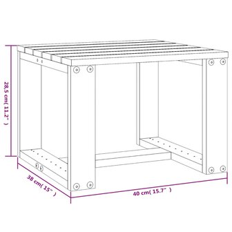 Tuinbijzettafel 40x38x28,5 cm massief grenenhout 8