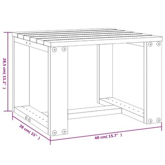 Tuinbijzettafel 40x38x28,5 cm massief grenenhout wit 8