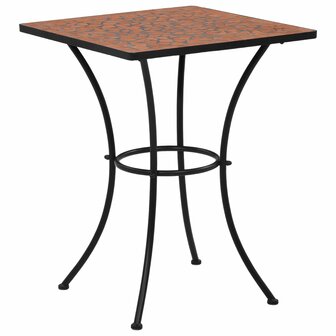 Bistrotafel moza&iuml;ek 60 cm keramiek terracottakleurig 1