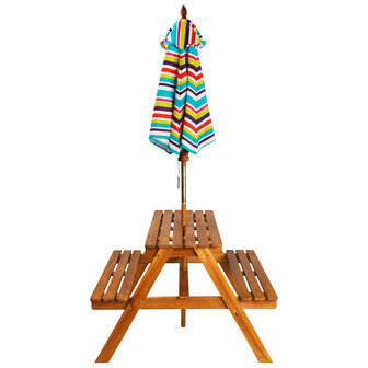 Kinderpicknicktafel met parasol 79x90x60 cm massief acaciahout 3