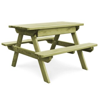 Picknicktafel met banken 90x90x58 cm ge&iuml;mpregneerd grenenhout 1