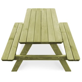 Picknicktafel met banken 90x90x58 cm ge&iuml;mpregneerd grenenhout 3