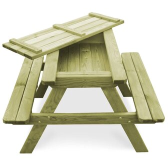 Picknicktafel met banken 90x90x58 cm ge&iuml;mpregneerd grenenhout 4