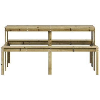 Picknicktafel 160x134x75 cm ge&iuml;mpregneerd grenenhout 4