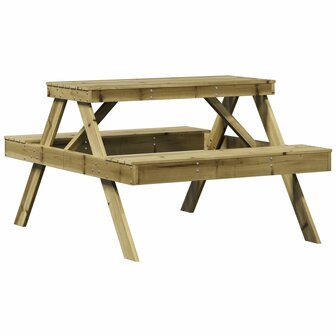 Picknicktafel 105x134x75 cm ge&iuml;mpregneerd grenenhout 2