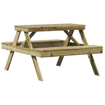 Picknicktafel 105x134x75 cm ge&iuml;mpregneerd grenenhout 6