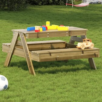 Picknicktafel voor kinderen 88x97x52 cm ge&iuml;mpregneerd hout 1