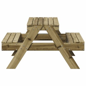 Picknicktafel voor kinderen 88x97x52 cm ge&iuml;mpregneerd hout 5