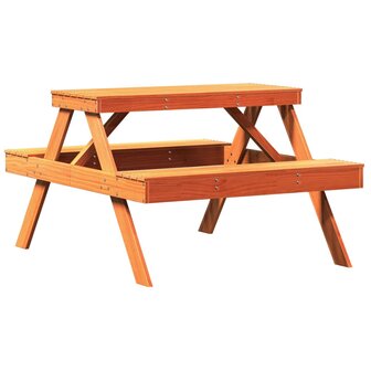 Picknicktafel 105x134x75 cm massief grenenhout wasbruin 2