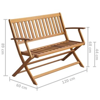 Tuinbank met kussen 120 cm massief acaciahout 8