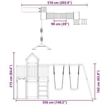 Speelhuis ge&iuml;mpregneerd grenenhout 11