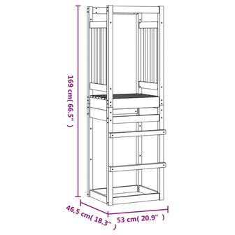 Speeltoren 53x46,5x169 cm massief grenenhout 8