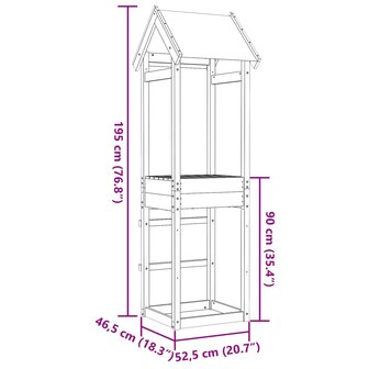 Speeltoren 52,5x46,5x195 cm massief grenenhout 8