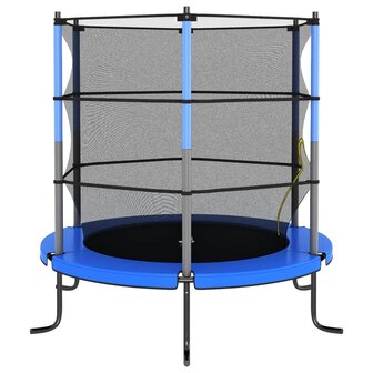 Trampoline met veiligheidsnet rond 140x160 cm blauw 3