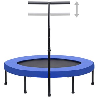 Fitnesstrampoline met handgreep en veiligheidsmat 122 cm 2