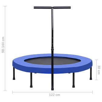 Fitnesstrampoline met handgreep en veiligheidsmat 122 cm 7