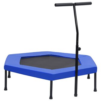 Fitnesstrampoline met handgreep veiligheidsmat zeshoekig 122 cm 1