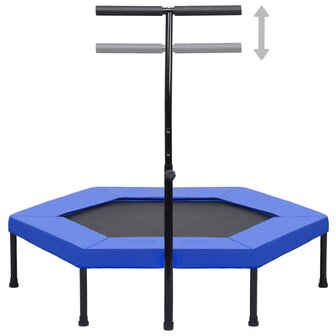 Fitnesstrampoline met handgreep veiligheidsmat zeshoekig 122 cm 2