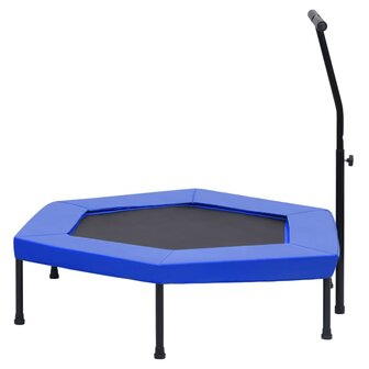 Fitnesstrampoline met handgreep veiligheidsmat zeshoekig 122 cm 3