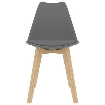 Eetkamerstoelen 4 st kunststof grijs 3