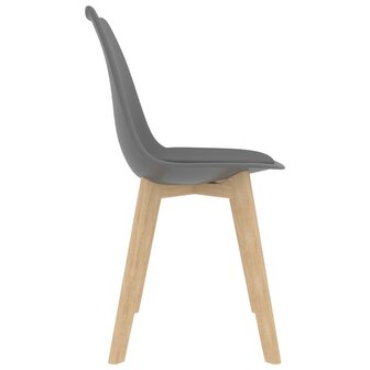 Eetkamerstoelen 4 st kunststof grijs 4