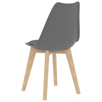 Eetkamerstoelen 4 st kunststof grijs 5