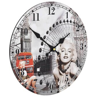 Wandklok vintage stijl Marilyn Monroe 30 cm 3