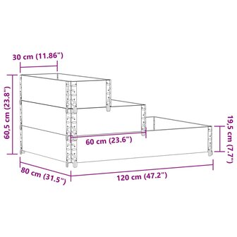 Verhoogde plantenbak 3-laags 120x80 cm massief grenenhout 8