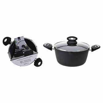 Excellent Houseware Braadpan met deksel 24 cm gesmeed aluminium 1