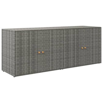 Tuinkast 198x55,5x80 cm poly rattan grijs 2