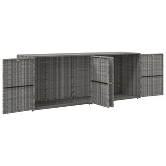 Tuinkast 198x55,5x80 cm poly rattan grijs 3