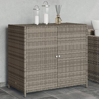 Tuinkast 83x45x76 cm poly rattan grijs 1