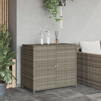 Tuinkast 83x45x76 cm poly rattan grijs 3