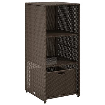 Tuinkast 50x55x115 cm poly rattan bruin 2